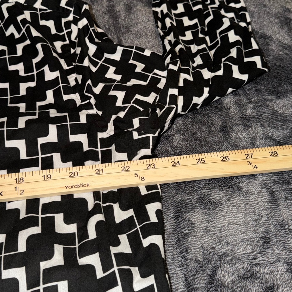Express Slim 1MX Mens XL Black White Geometric Long Sleeve Button Up Shirt - Picture 6 of 7